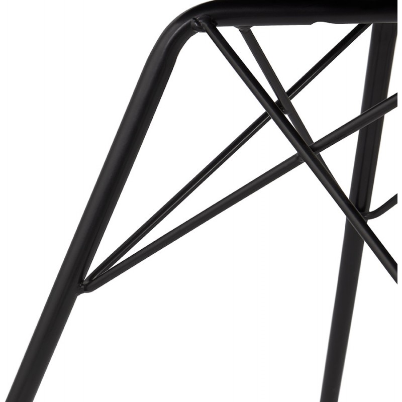 Chaise style industriel en microfibre et pieds noirs NELYA (gris foncé) - image 61303