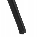 Silla estilo industrial en microfibra y patas negras NELYA (gris oscuro)