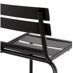 Stapelbarer Retro- und Vintage-Metallstuhl NAIS (schwarz)
