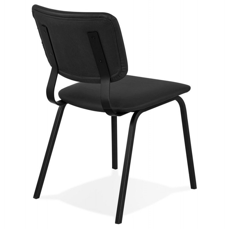 Chaise vintage et industrielle pieds noirs CYPRIELLE (noir) - image 61407