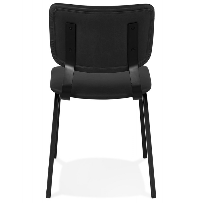 Chaise vintage et industrielle pieds noirs CYPRIELLE (noir) - image 61408