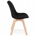 Design-Stuhl aus Stofffüßen Naturholz NAYA (schwarz)