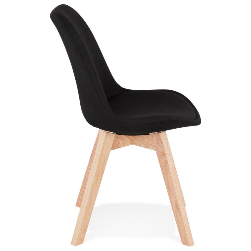 Design chair in fabric feet natural wood NAYA (black) - image 61424