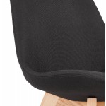 Design chair in fabric feet natural wood NAYA (black)