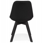 Design Stuhl Stoff Füße Holz schwarz NAYA (schwarz)