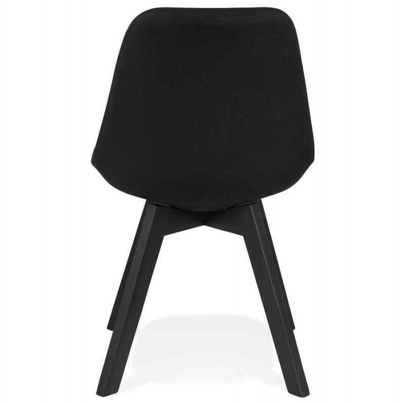 Chaise design en tissu pieds bois noir NAYA (noir) - image 61435
