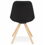 Scandinavian design chair ASHLEY fabric feet natural color (black)