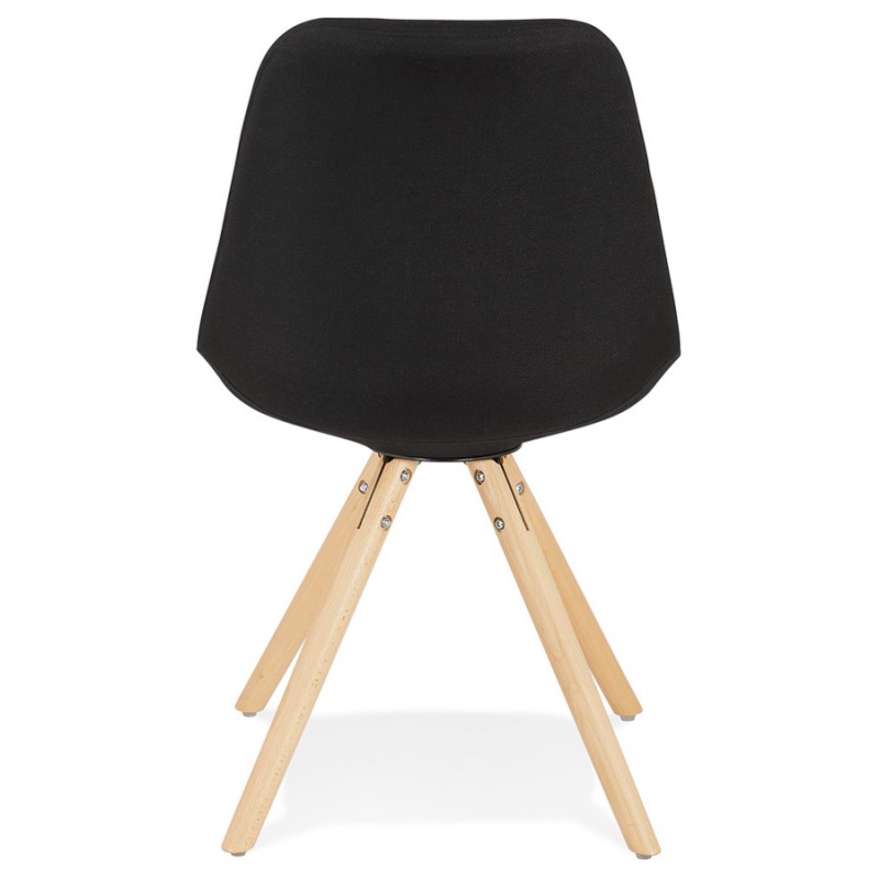 Chaise design scandinave ASHLEY en tissu pieds couleur naturelle (noir) - image 61444