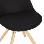 Chaise design scandinave ASHLEY en tissu pieds couleur naturelle (noir)