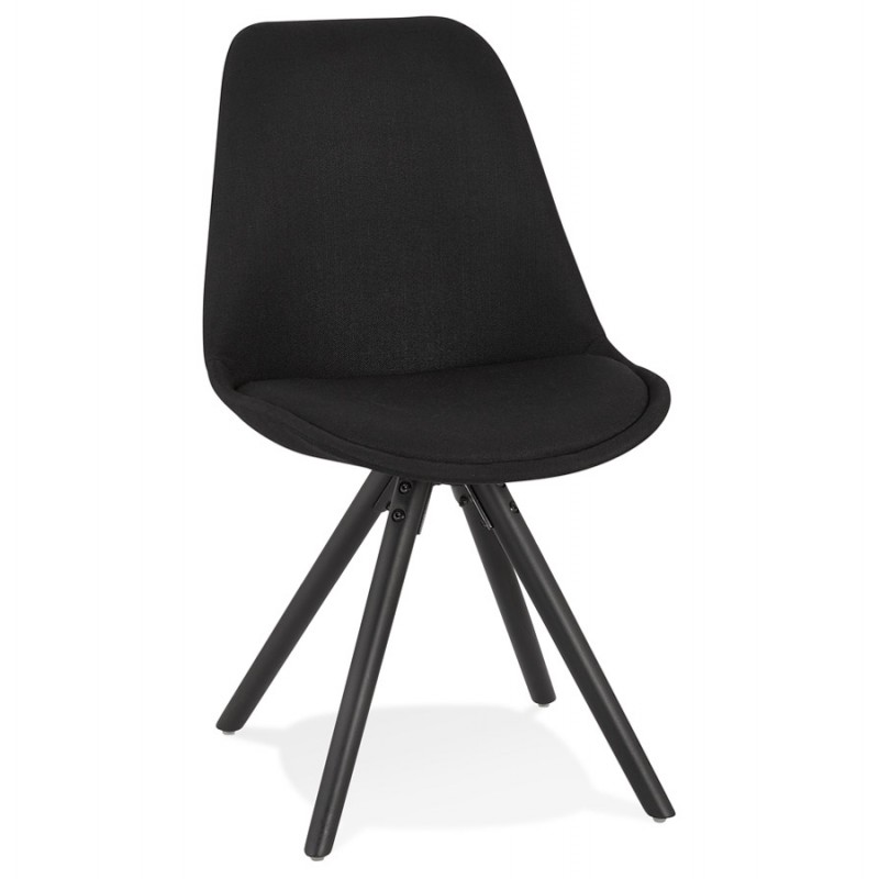 Chaise design scandinave ASHLEY en tissu pieds couleur noir (noir) - image 61449