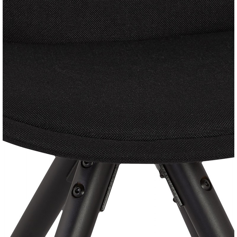 Chaise design scandinave ASHLEY en tissu pieds couleur noir (noir) - image 61455