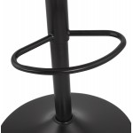 Tabouret de bar réglable rotatif et vintage et velours pied métal noir CARLO (Rose)