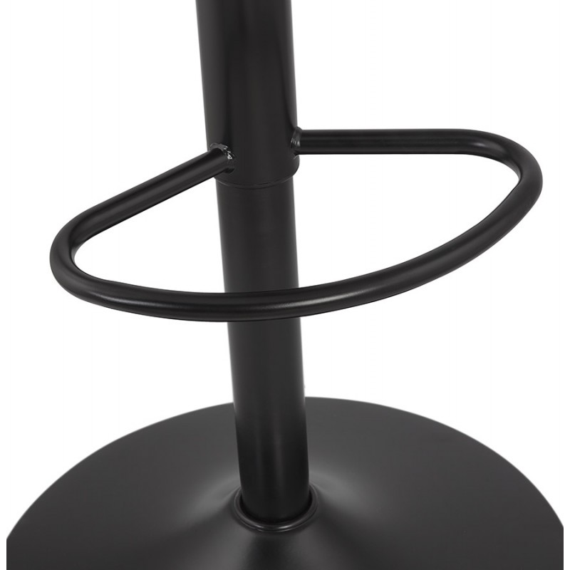 Taburete de barra giratoria y vintage ajustable en terciopelo de pie de metal negro CARLO (Mostaza) - image 61550