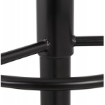 Taburete de barra giratoria y vintage ajustable en terciopelo de pie de metal negro CARLO (Mostaza)