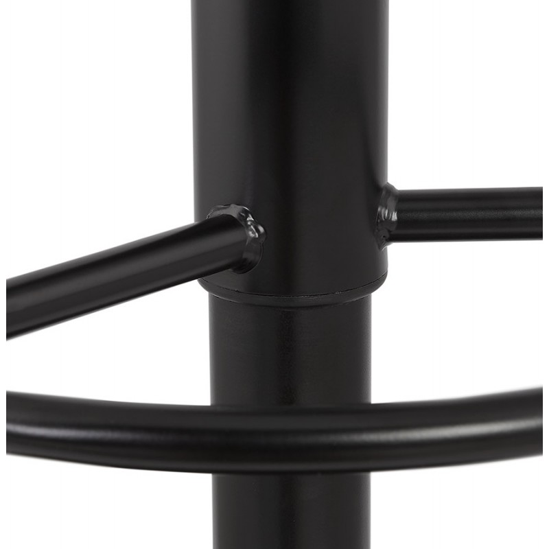 Taburete de barra giratoria y vintage ajustable en terciopelo de pie de metal negro CARLO (Mostaza) - image 61552