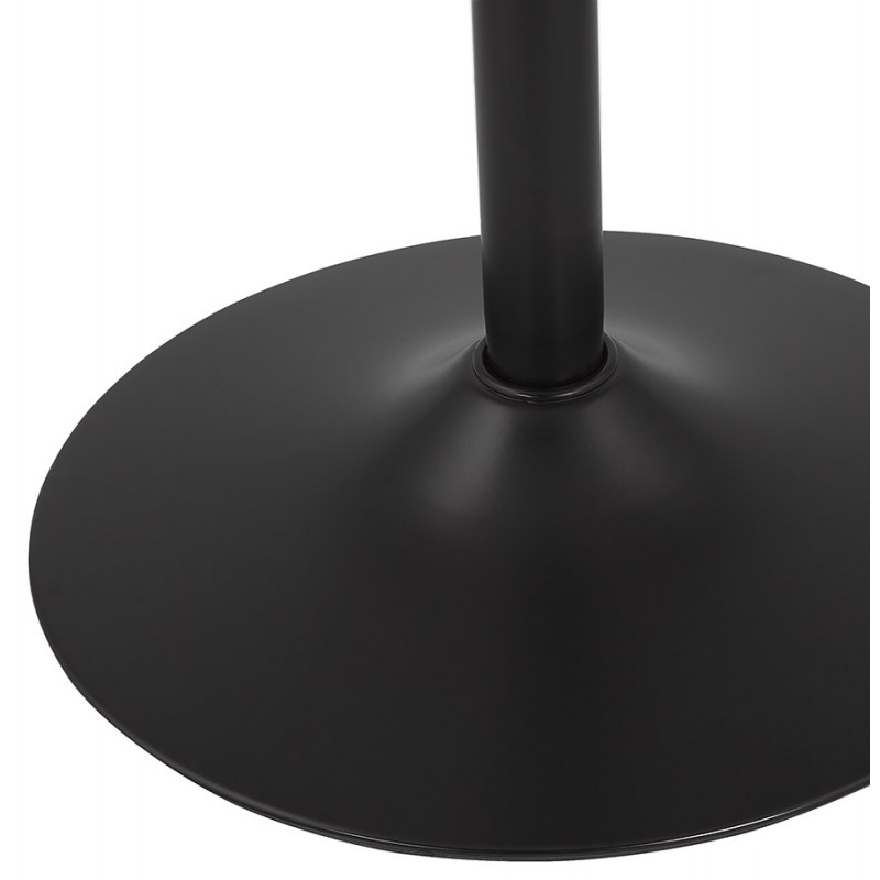 Taburete de barra giratoria y vintage ajustable en terciopelo de pie de metal negro CARLO (Mostaza) - image 61553