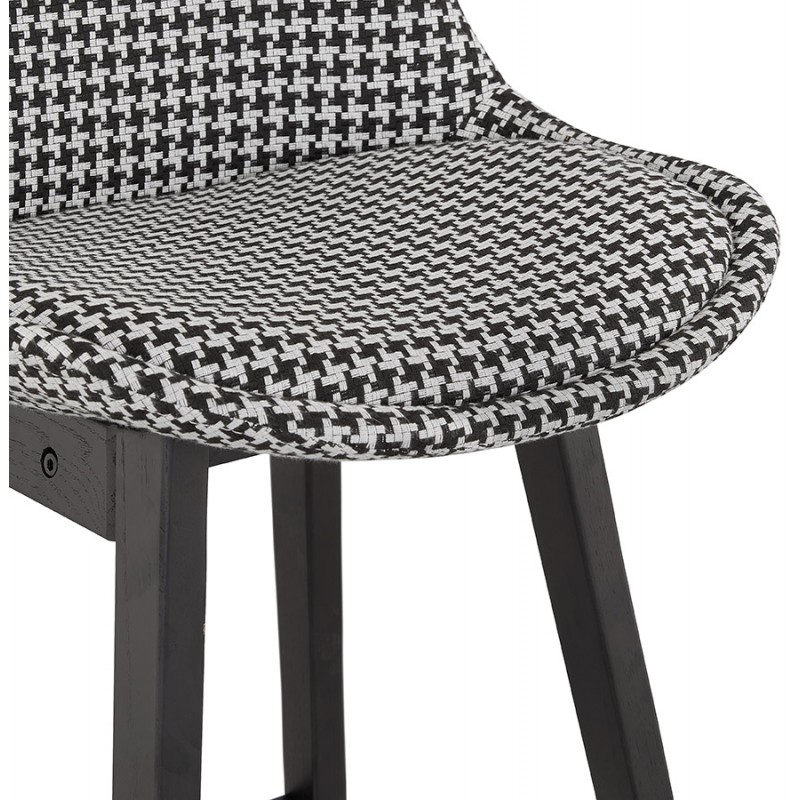 Mid-height bar stool design fabric feet black wood CAMY MINI (Hen's foot) - image 61621
