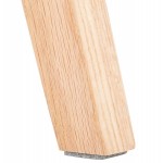 Tabouret de bar design en velours pieds bois naturel CAMY (Rose)
