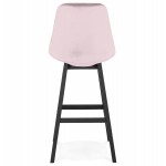 Design bar stool in velvet feet black wood CAMY (Pink)