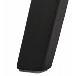 Tabouret de bar mi-hauteur design en velours pieds bois noir CAMY MINI (Moutarde)