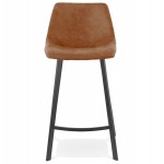Snack stool mid-height design microfiber feet metal black PAULA MINI (brown)
