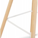 Sgabello snack di design di media altezza con piedini in polipropilene legno naturale LUNA MINI (bianco)