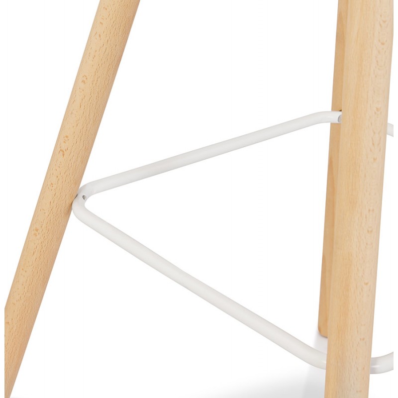 Tabouret snack mi-hauteur design en polypropylène pieds bois naturel LUNA MINI (blanc) - image 61775