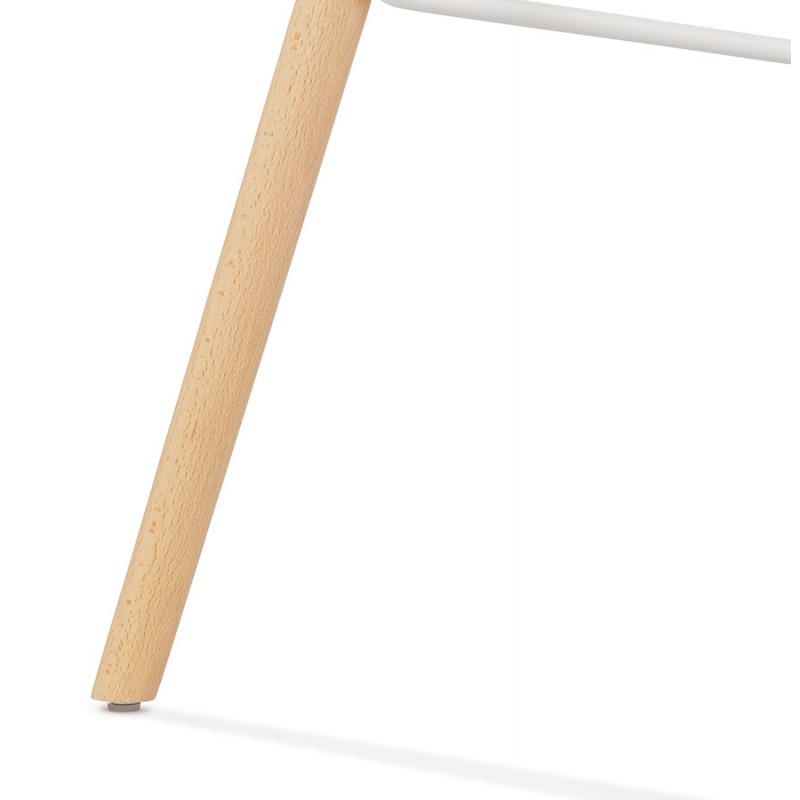 Sgabello snack di design di media altezza con piedini in polipropilene legno naturale LUNA MINI (bianco) - image 61778