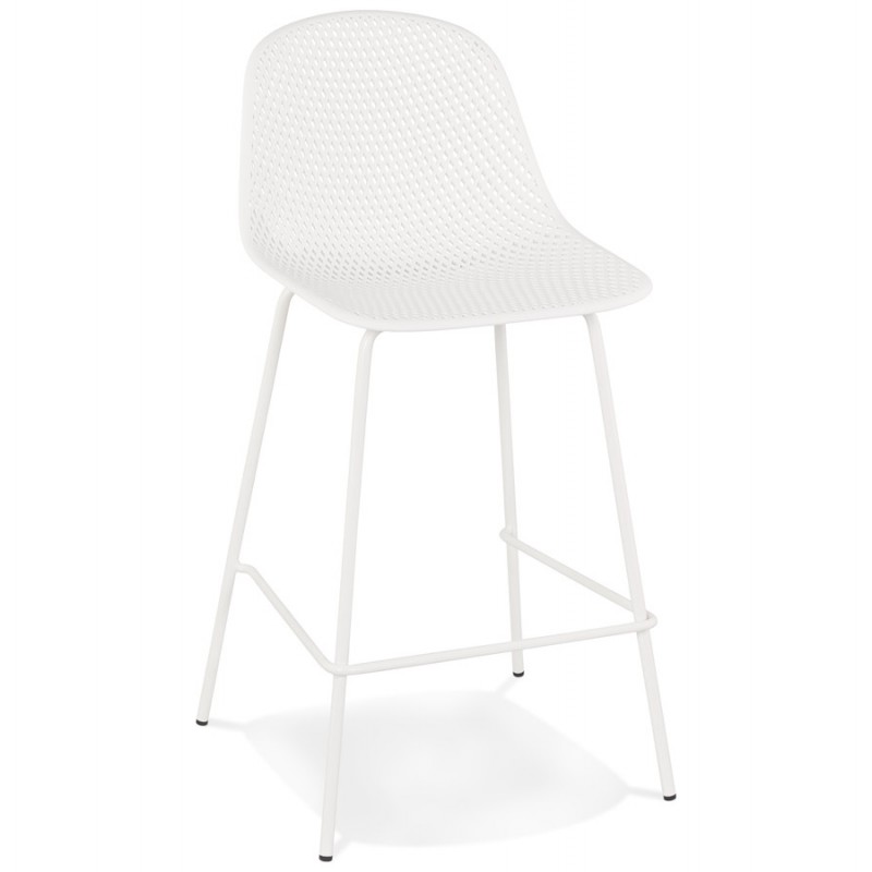 Snack stool mid-height metal Indoor-Outdoor feet metal MAXENCE MINI (white) - image 61819