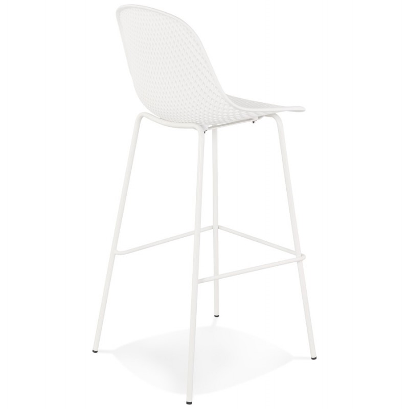 Metal bar stool Indoor-Outdoor metal feet MAXENCE (white) - image 61836