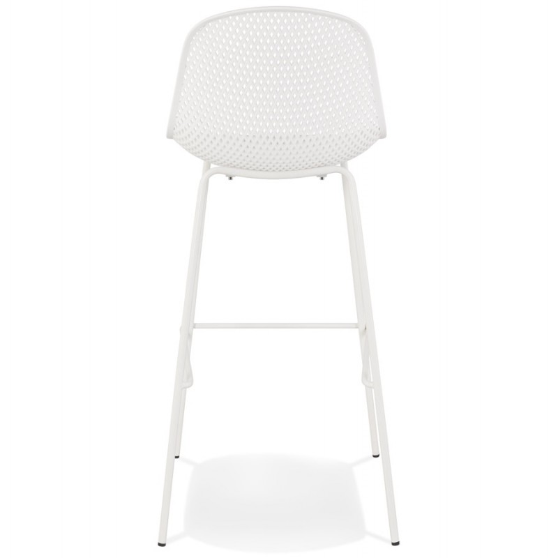 Metal bar stool Indoor-Outdoor metal feet MAXENCE (white) - image 61837