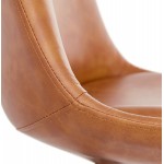 Snack stool mid-height industrial feet black metal JACQUES MINI (brown)