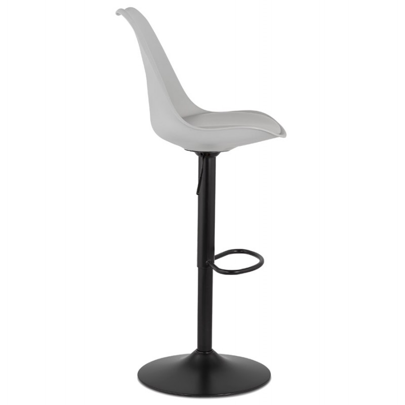 Adjustable rotary and vintage bar stool and black metal foot PILOU (grey) - image 61884