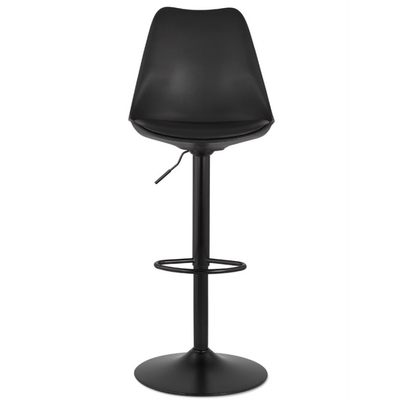 Adjustable rotary and vintage bar stool and black metal foot PILOU (black) - image 61901