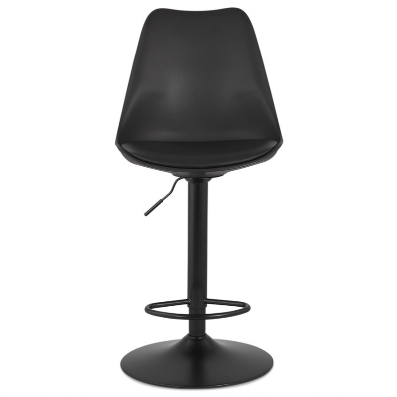 Adjustable rotary and vintage bar stool and black metal foot PILOU (black) - image 61906