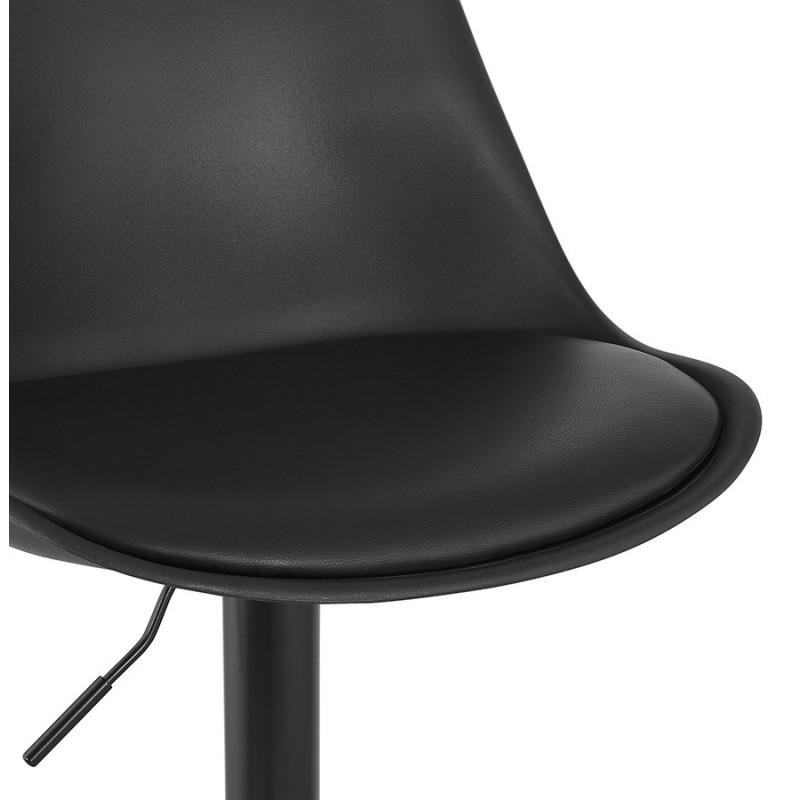 Adjustable rotary and vintage bar stool and black metal foot PILOU (black) - image 61908