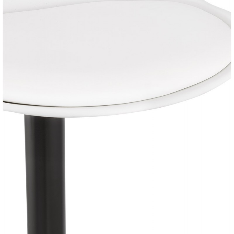 Tabouret de bar réglable rotatif et vintage et pied métal noir PILOU (blanc) - image 61926