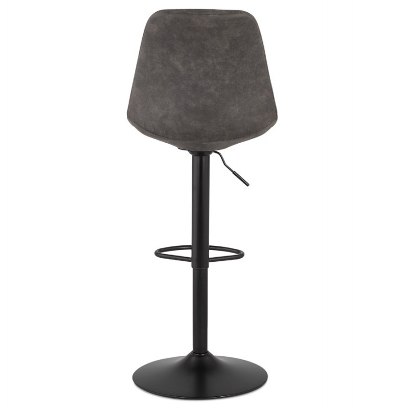 Adjustable rotary bar stool in microfiber and black metal foot MANIA (dark gray) - image 61986