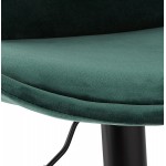Tabouret de bar réglable rotatif et vintage et velours pied métal noir CARLO (vert)