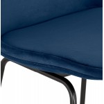 Industrial bar stool in velvet feet black metal MALIOU (blue)