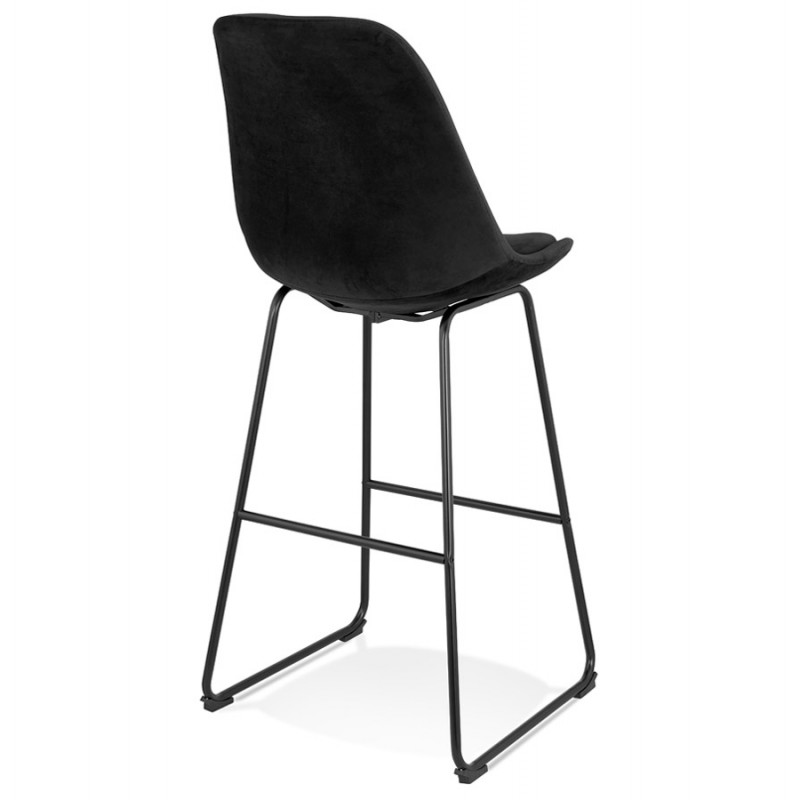 Industrial bar stool in velvet feet metal black BLAIRE (black) - image 62134