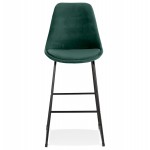 Industrial bar stool in velvet feet black metal MALIOU (green)