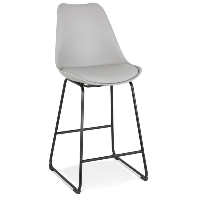 Snack stool mid-height vintage feet metal black LYDON MINI (gray) - image 62171