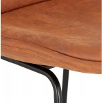 Snack stool mid-height industrial feet metal black metal FANOU MINI (brown)