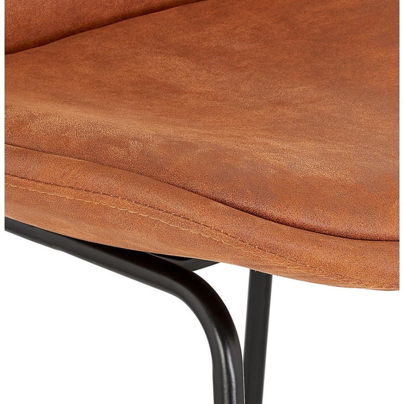 Snack stool mid-height industrial feet metal black metal FANOU MINI (brown) - image 62247