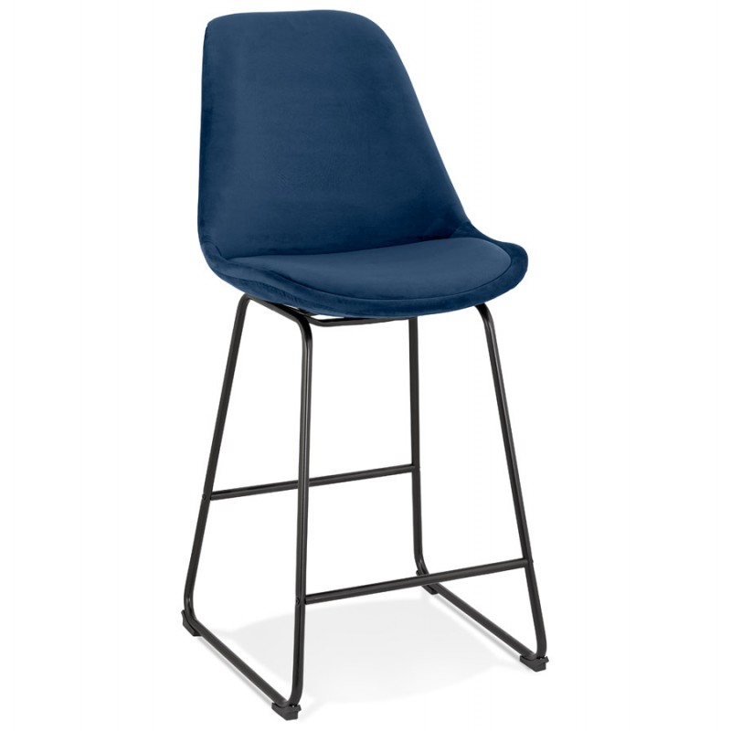 Snack stool mid-height industrial feet metal black FANOU MINI (blue) - image 62251