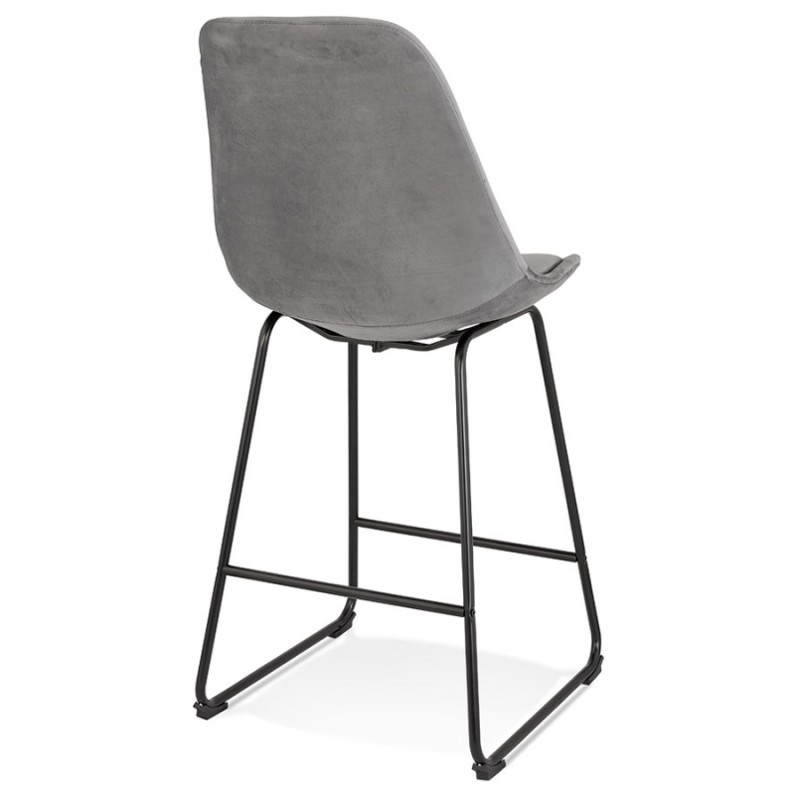 Snack stool mid-height industrial feet metal black FANOU MINI (gray) - image 62274