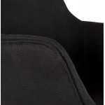 Sgabello bar di design con braccioli in piedini in tessuto metallo nero PONZA (nero)