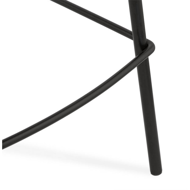 Taburete de bar de diseño con reposabrazos en tela pies metal negro PONZA (negro) - image 62312