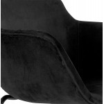 Taburete de bar de diseño con reposabrazos de terciopelo de metal negro CALOI (negro)